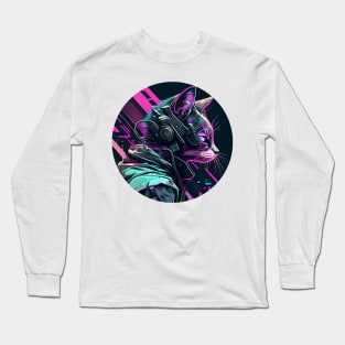 Cat Cyberpunk Futuristic Long Sleeve T-Shirt